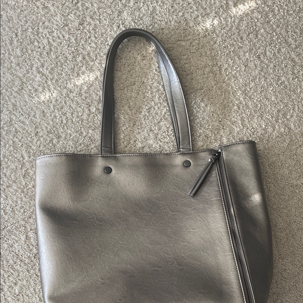 Neiman Marcus Metallic Silver Tote